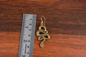 Nuevos Pendientes Colgantes de Serpiente con Diseño Gótico, Joyería de Latón para Mujer, Acabado Plateado Oxidado, Venta al por Mayor/OEM/ODM - Product Image 6