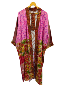 ชุดเดรสสำหรับเจ้าสาวเสื้อคลุมส่าหรีสไตล์อินเดียเสื้อคลุมสำหรับเป็นของขวัญชุดปาร์ตี้ชายหาดชุดกิโมโนผ้าไหมส่าหรีพิมพ์ลายอินเดีย - Product Image 3