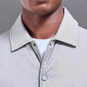 Chaqueta bomber gris claro de algodón suave con cremallera, ropa exterior informal, abrigo ligero de primavera, chaqueta de moda urbana para hombre - Product Image 4