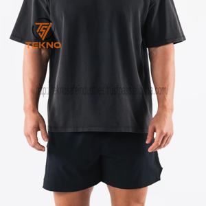 Camiseta de algodón 100% de gran tamaño de lujo para hombre, logotipo personalizable, camiseta en blanco personalizable de longitud larga de peso pesado de alta calidad - Product Image 5