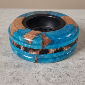 Brûleur à oud religieux de petite taille en résine époxy de qualité supérieure avec joint en bois, 100% bois d'acacia naturel pour cadeaux de l'Aïd Ramadan 2026 - Product Image 1