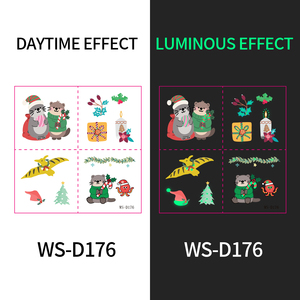 ชุดสติกเกอร์รอยสักชั่วคราวเรืองแสงในที่มืดชุดสติกเกอร์รอยสักคริสต์มาสเรืองแสงในที่มืดดีไซน์ใหม่ทั้งหมด - Product Image 4