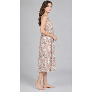 Chemise de nuit respirante sans manches à imprimé floral pêche Evolve X Venus - Vêtement de nuit court de qualité supérieure pour femmes - Product Image 3