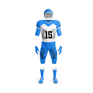 Custom Blue and White American Football Uniform Tackle <b>Will</b> American Football Jerseys - Product Image 1