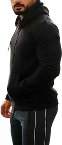Venta al por mayor por encargo de talla grande de los hombres 100% algodón sudaderas con capucha de manga larga cuello de invierno patrón de impresión - Product Image 4
