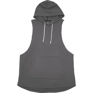 Premium <b>Sleeveless</b> Hoodies for <b>Men</b> Basics Cotton Blended <b>Men's</b> Streetwear <b>Sleeveless</b> <b>Hoodie</b> Custom Branding Wholesale - Product Image 4