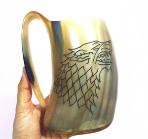 Uống sừng cốc cốc bia rượu Mead trò chơi của Ngai Vàng Stark sigil Sói Viking cốc - Product Image 4