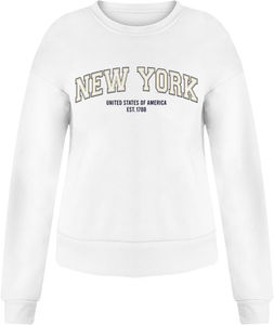 Custom <b>Vintage</b> Winter Women's <b>Oversized</b> Collar Pullover Long Sleeved Woven <b>Sweatshirt</b> Embroidery Decoration Casual Style - Product Image 2