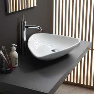 Lavabo en céramique de forme goutte d'eau au design moderne - Product Image 5