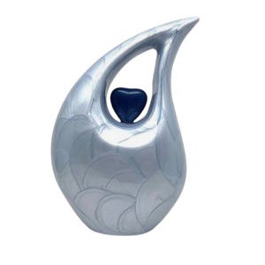 Urnas funerarias de entierro de Metal decoradas con gota de lágrima, urna de cremación de recuerdo con acabado brillante personalizado con soporte - Product Image 2