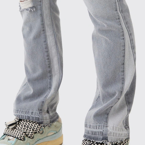 OEM Custom Logo Loose Fit Denim Pants <b>Men's</b> <b>Jeans</b> Pants Blank Faded Vintage Acid Washed Denim Baggy <b>Wide</b> <b>Leg</b> <b>Jeans</b> Pants <b>for</b> <b>Men</b> - Product Image 6