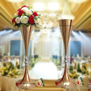 Look classique lieu de mariage décoration or métal fleur Vase Table de mariage pièce maîtresse décoration Vases à fleurs - Product Image 6