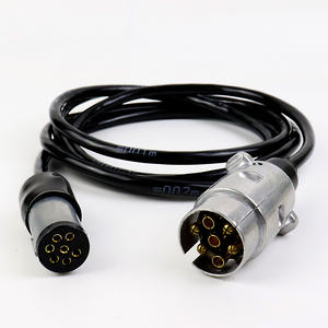 Conector de remolque de metal redondo pequeño de 7 pines a ISO 1724 Cable adaptador de remolque de 7 pines - Product Image 1