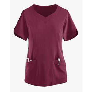 Spa élégant femmes uniforme col en V haut infirmière personnalisé propre Logo tailles hôpital médical clinique en gros remise en vrac gommage ensembles - Product Image 6
