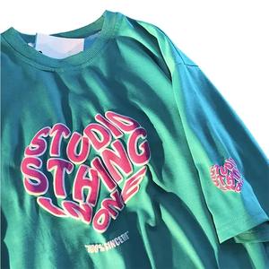 T-shirts personnalisés élégants à col rond pour hommes de haute qualité de nouveaux t-shirts imprimés à épaules tombantes 100% coton t-shirts respirants - Product Image 1