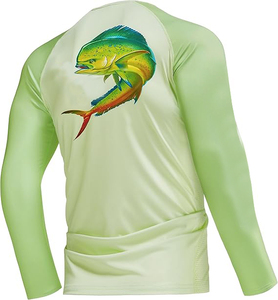 Camiseta de Pesca de Manga Larga de Secado Rápido con Estampado de Sublimación Personalizado de Alta Calidad, 100% Poliéster, Transpirable, OEM, Talla Grande - Product Image 6