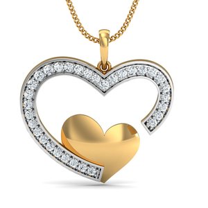 Trendy Zircon Pendant Dainty Heart Necklace Minimal Brass Jewelry For Women 18k Gold Plated Romantic Pendant Wholesale/OEM/ODM - Product Image 1