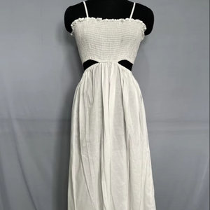 Vestido elegante de algodón hecho a mano indio al mejor precio vestido largo informal de lino Boho Vacation Plus Summer New Dress Factory Big - Product Image 1