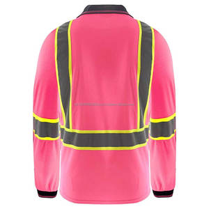 Camiseta Polo de Seguridad de Alta Visibilidad 100% Algodón OEM, Manga Larga, Ropa de Trabajo de Seguridad, Cinta Reflectante, Función Antiarrugas, Estampada - Product Image 5