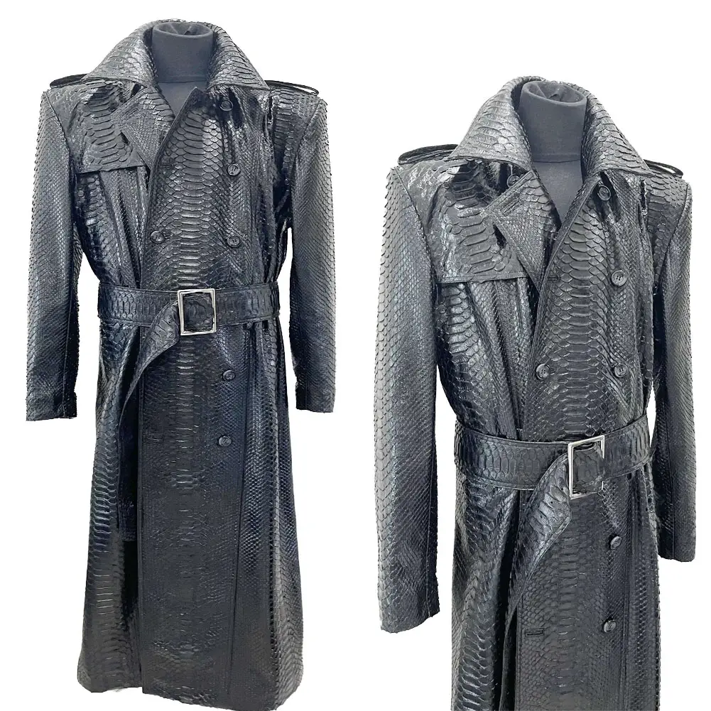 Nieuwe Collectie Leren Jassen Custom Made Heren Lange Lederen Trenchcoat Goedkope Prijs Leren Jas Te Koop