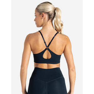 Nouveau soutien-gorge de sport réglable bleu marine foncé trou de serrure détail arrière lisse fort Impact et Ultra extensible soutien-gorge de sport Fitness pour femmes adultes - Product Image 3