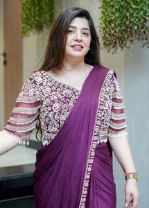 ผ้าซารีออร์แกนซ่าปักลายสุดฮิตสำหรับผู้หญิง สวมใส่ในงานปาร์ตี้และเทศกาล พร้อมเสื้อซารีสำหรับผู้หญิง - Product Image 2