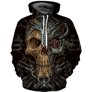 Sudaderas con capucha personalizadas al por mayor con estampado de sublimación de calavera con capucha para la temporada de primavera de alta calidad con material de primera calidad - Product Image 2