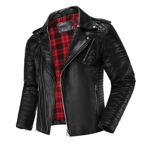 แจ็กเก็ตหนังสำหรับผู้ชายไซส์ใหญ่พิเศษมาใหม่กันลมมีซิปปิดระบายอากาศได้สำหรับนักแข่งรถมอเตอร์ไซต์ - Product Image 2