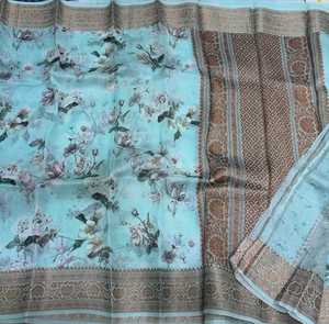 Custom made timeless elegance with hand-painted brocade <b>silk</b> sarees intricate artistry meets rich luxurious traditional weaves. - Product Image 4