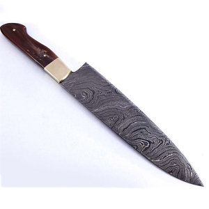Cuchillo de Chef de acero de Damasco hecho a medida con mango de madera, hoja afilada apta para lavavajillas, cuchillo de cocina fiable de Pakistán - Product Image 3