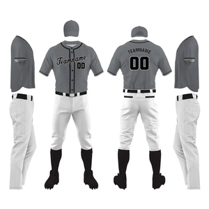 Maillot de baseball personnalisé grande taille le plus vendu, respirant, séchage rapide, en polyester mélangé, avec boutons et rayures, ensemble sportif sublimé - Product Image 6