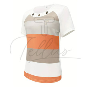 Vente directe d'usine, t-shirts d'été pour femmes les plus vendus, écologiques, imprimés, personnalisables, respirants, séchage rapide, fabriqués au Pakistan - Product Image 4