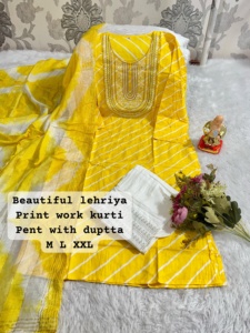 Traje de diseñador de lujo Alto en demanda Rayón pesado/Kurti de algodón y bordado de pantalón Trabajo con Dupatta Hermoso color para la venta - Product Image 2