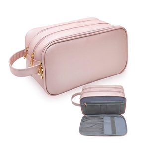 Travel Toiletry Bag Women Water-resistant Genuine Leather Organizer Leather Make Up Bag for Toiletries <b>Accessories</b> Gifts for Her - Product Image 2