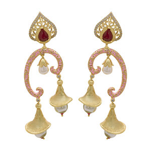 ต่างหูชุบด้านลายโฆษณาโบราณแบบกำหนดเองต่างหูทองเหลืองเทียมทันสมัยหรูหราหรูหราสำหรับงานปาร์ตี้ส่งออกตรงจากผู้ผลิตแฟชั่น - Product Image 2