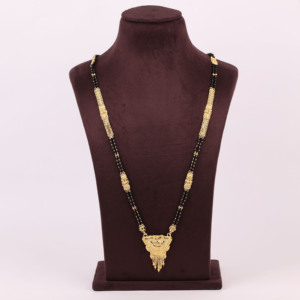 จี้ mangalsutra ชุบทองแบบดั้งเดิมของผู้หญิงสำหรับงานแต่งงานครบรอบทำมือเครื่องประดับที่ทำด้วยมือกับ chapado En Oro laminado - Product Image 1