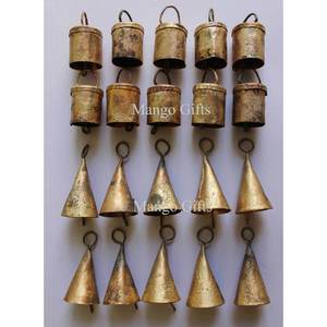 Handmade Rustic <b>Tin</b> Metal Craft Bells 20pcs 2 for Home Dcor Vintage Wholesale Decorative Bell Collection - Product Image 2