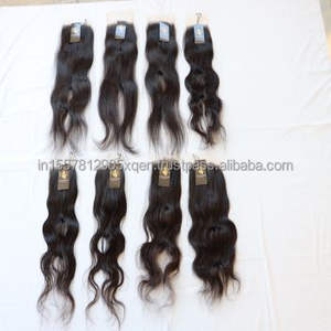 Perruque Lace closure Frontal Wig complète transparente Hd, cheveux humains vierges, cuticules alignées, Temple indien brut - Product Image 1