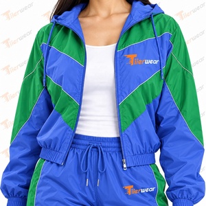 Conjunto Deportivo Tiiierwear para Mujer, Chaqueta y Pantalones con Capucha, Sólido, Cortavientos, Ecológico, Transpirable, de Secado Rápido, Corte Holgado, Dos Piezas - Product Image 5