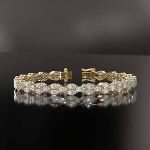 925 Sterling Silver Rhodium Plated Moissanite Tennis Bracelet Claw Setting Trendy <b>Fine</b> Jewelry for Women Men's Engagement - Product Image 1