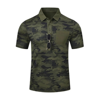 Polo à manches courtes camouflage pour homme, sur mesure, fabricant OEM, grande taille, décontracté, tissé, 100% polyester, motif imprimé