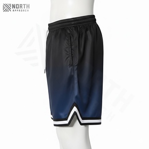 Shorts de plage pour hommes en polyester/coton à taille élastique, imprimé décontracté, séchage rapide, fermeture à cordon - Product Image 3