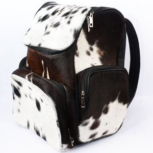 2024 dernier sac seau en fourrure de vachette véritable sur mesure fabriqué à la main avec fermeture à glissière blanche noire dispose de deux poignées/sangles - Product Image 4