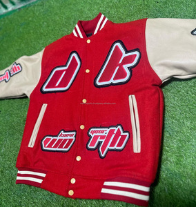 Chaqueta universitaria de lana Vintage XL para mujer, Mangas de cuero, diseño de béisbol de invierno personalizable, logotipo bordado, venta al por mayor de otoño - Product Image 2