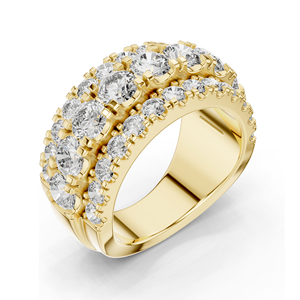 Bague en diamant de laboratoire et moissanite 4,26 CT, diamant CVD VVS-VS-EF, or 18 carats, 14 carats, 10 carats et argent 925, or rose, or jaune, or blanc - Product Image 5