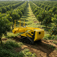Débroussailleuse hybride télécommandée à chenilles, alimentée par générateur à essence, broyeur de branches d'arbres