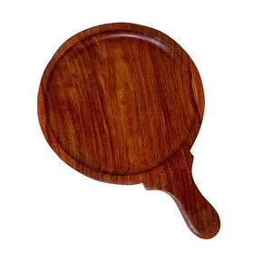Unique Round Serving <b>Pizza</b> <b>Plate</b> with Handgrip for Wholesale Price Best Quality Wooden Serving Tray with Shiny Polish - Product Image 1