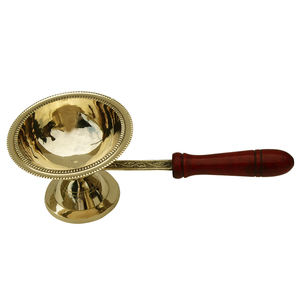 Brûleur d'encens en laiton industriel à manche en bois de qualité créative Brûleur d'encens en laiton doré en gros Brûleur d'encens antique en laiton - Product Image 3