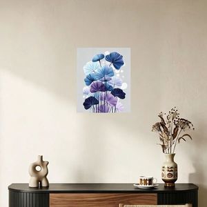 Modern Blue Purple Gradient Foliage <b>Canvas</b> Print Wall Art No <b>Frame</b> Rectangle Medium Size Home Decoration Plant Design - Product Image 4