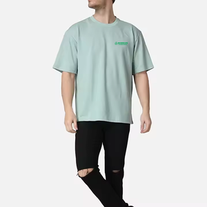 T-shirts en polyester/coton épais, respirants, anti-boulochage, écologiques, de haute qualité, imprimés ou unis, coupe oversize pour hommes - Product Image 6
